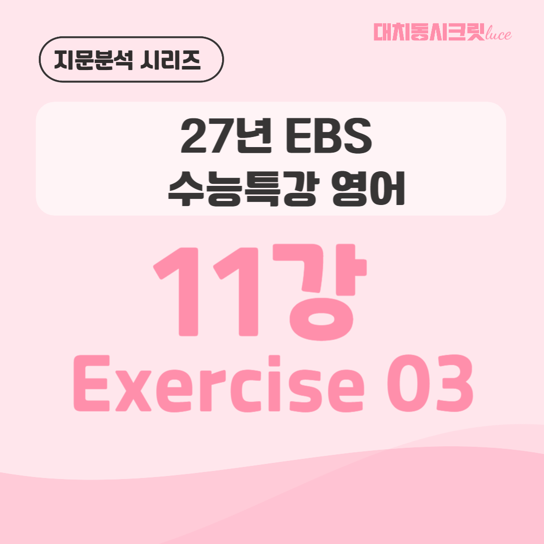 2027 수능특강 영어 11강 3번 지문분석