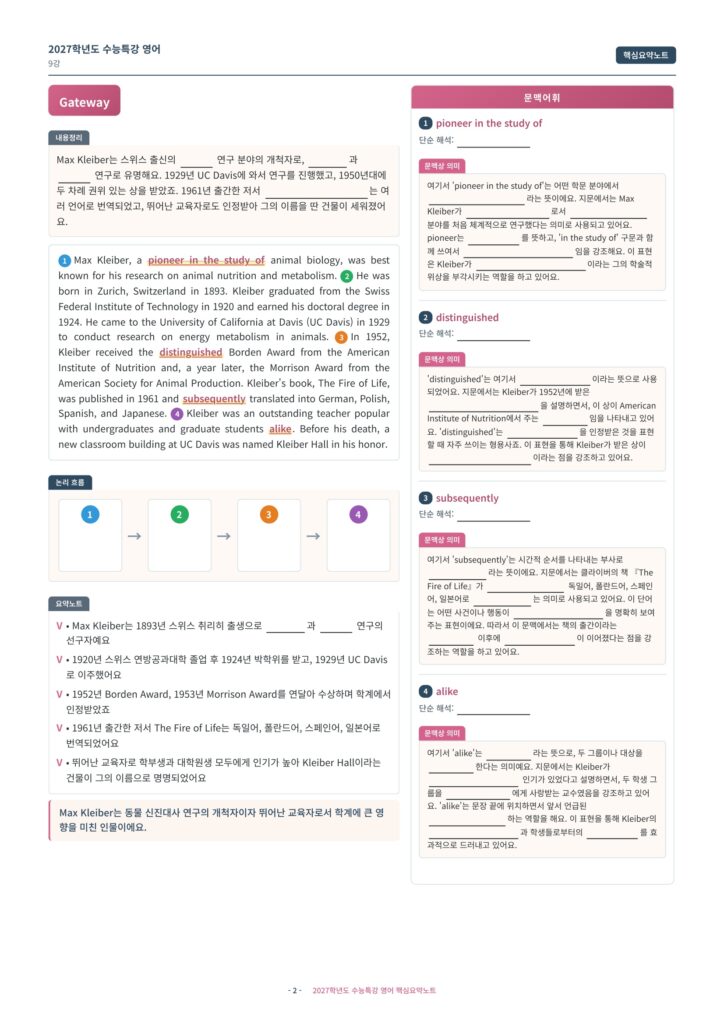 2027 학년도 EBS 수능특강 영어 변형문제, 핵심요약노트 자료 패키지 판매 안내
